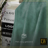 LW Collection Gordijnen Groen Velvet Kant en klaar 225x140CM