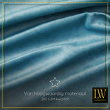 LW Collection Gordijnen Turquoise velvet kant en klaar 270x140CM