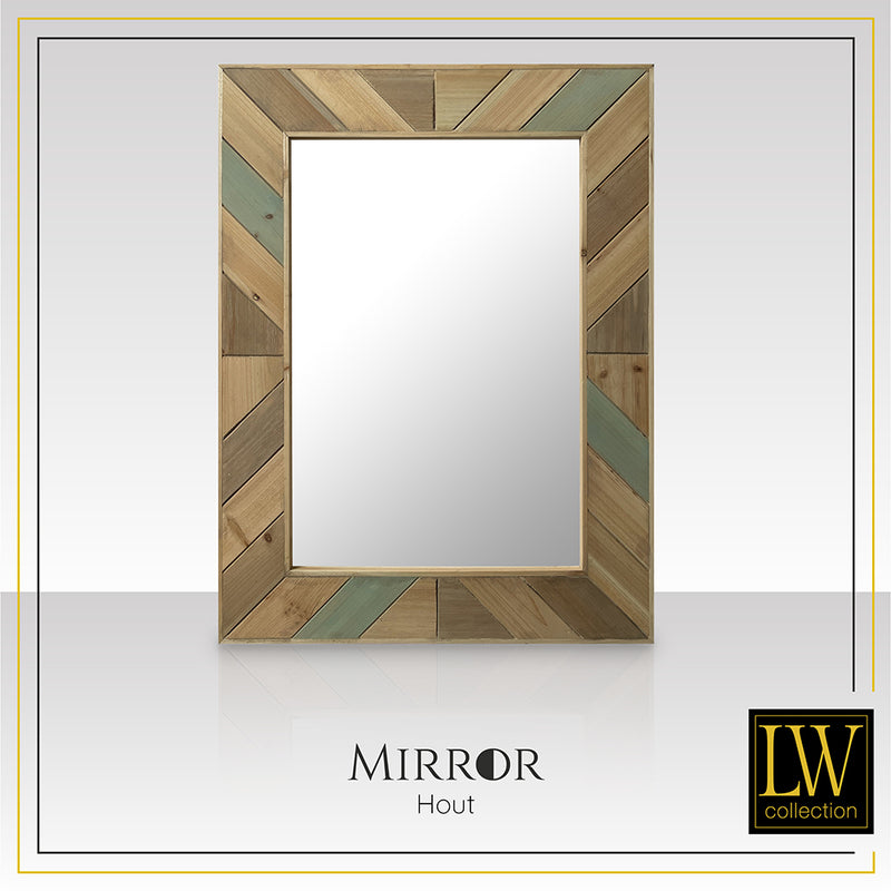 LW Collection Wandspiegel bruin rechthoek 60x80 cm hout spiegels wandspiegel wandspiegels