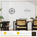 LW Collection Wandklok Olivier zwart 40cm - Wandklok romeinse cijfers - Industriële wandklok stil uurwerk wandklok wandklokken klokken uurwerk klok