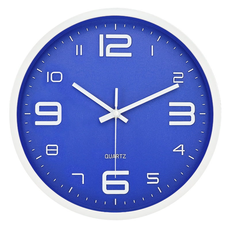 eetlust Beoordeling Manier LW Collection Keukenklok Xenn7 blauw wit 30cm - wandklok stil uurwerk