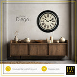 LW Collection Wall clock Diego1 45cm silver edge - wall clock