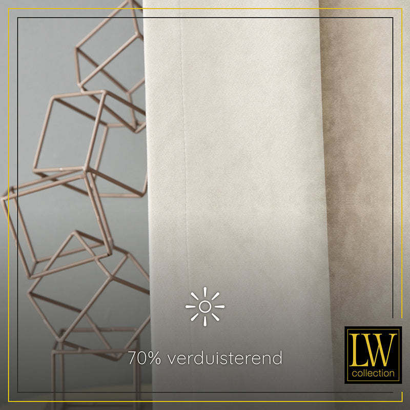 LW Collection Rideaux velours beige ready-made 140X270CM