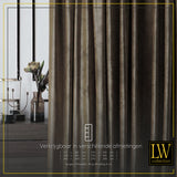LW Collection Curtains Brown Velvet Ready made 140x175cm
