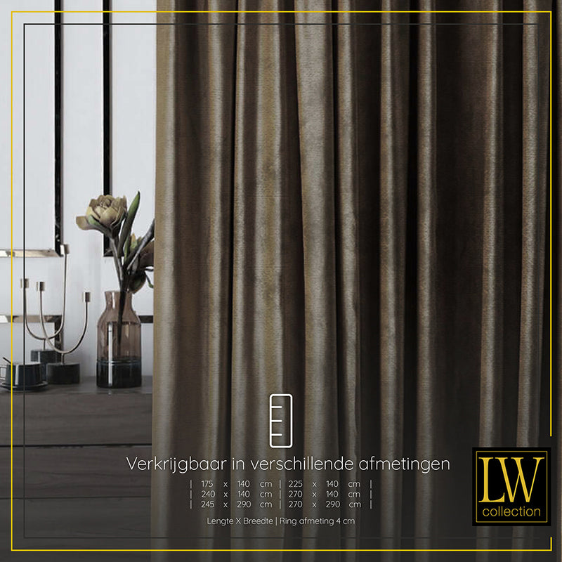 LW Collection Curtains Brown Velvet Ready made 140x240cm
