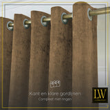 LW Collection Curtains Brown Chenille Ready made 140x240cm