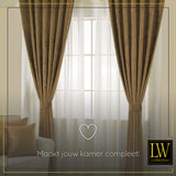 LW Collection Curtains Brown Chenille Ready made 140x175cm