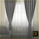 LW Collection Curtains Gray Chenille Ready made 140x175cm