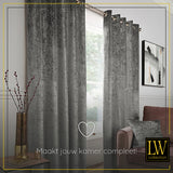 LW Collection Rideaux Gris Chenille Ready made 140x270cm