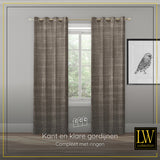 LW Collection Curtains Taupe Chenille Ready made 290x270cm