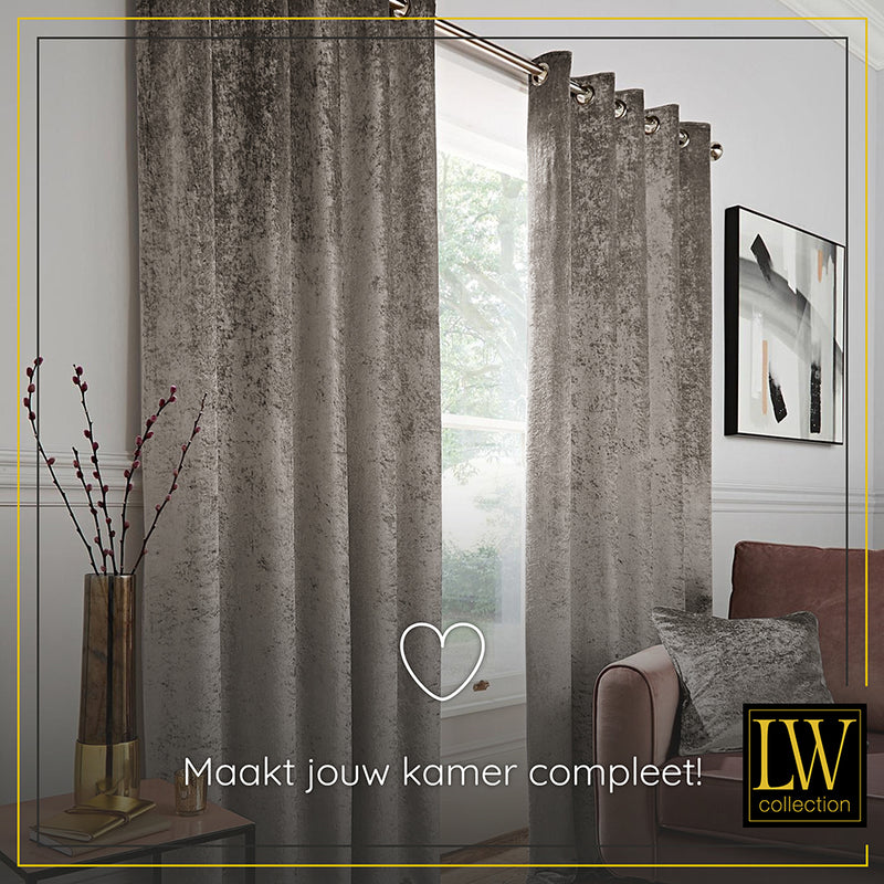 LW Collection Curtains Taupe Chenille Ready made 290x245cm