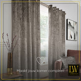 LW Collection Curtains Taupe Chenille Ready made 140x175cm