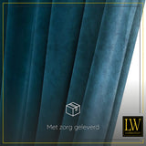 LW Collection Curtains Dark blue velvet ready-made 140X270CM