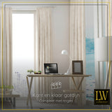 LW Collection Curtains off-white Velvet Ready made 290x245cm