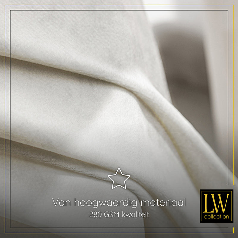 LW Collection Curtains off white Velvet Ready made 140x240cm
