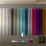 LW Collection Curtains off white Velvet Ready made 290x270cm