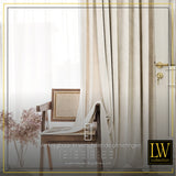 LW Collection Curtains off white Velvet Ready made 290x270cm