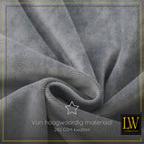 LW Collection Gordijnen Grijs Velvet Kant en klaar 240x140cm