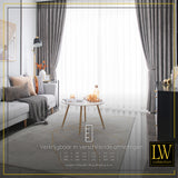 LW Collection Curtains Gray Velvet Ready made 140x270cm