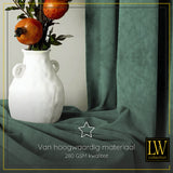LW Collection Curtains Green Velvet Ready made 140x175cm
