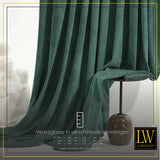 LW Collection Curtains Green Velvet Ready made 140x240cm