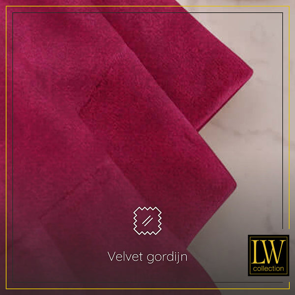 LW Collection Gordijnen Rood Velvet Kant en klaar 175x140CM