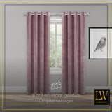 LW Collection Curtains Pink Velvet Ready made 290x270cm