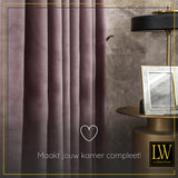 LW Collection Curtains Pink Velvet Ready made 140x175cm