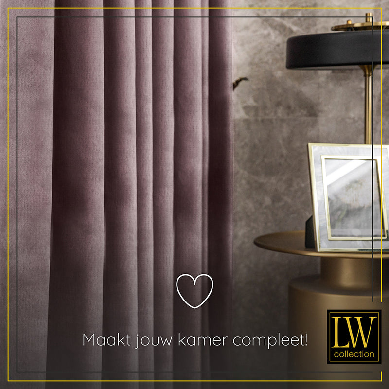 LW Collection Curtains Pink velvet ready-made 140X270CM