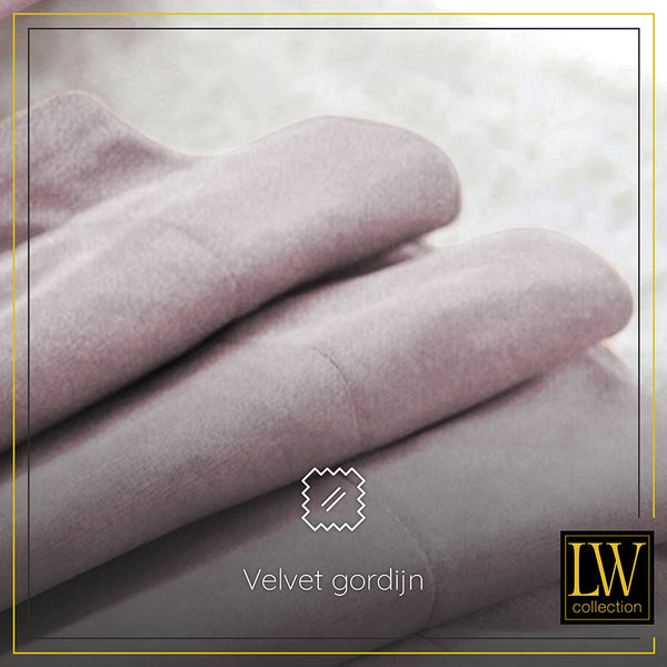 LW Collection Gordijnen Roze Velvet Kant en klaar 175x140CM