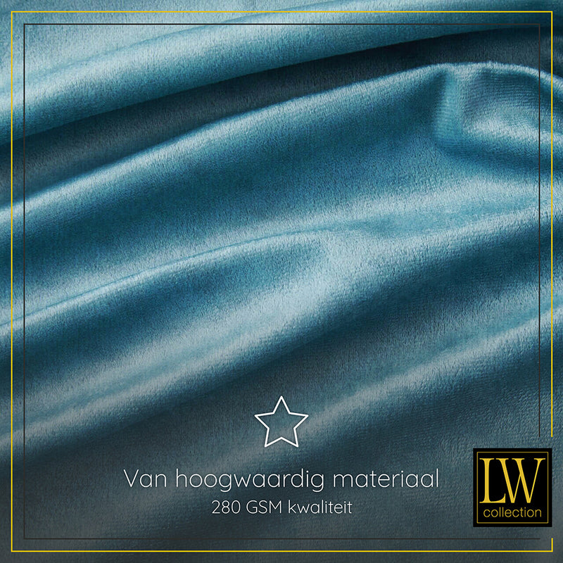 LW Collection Curtains Turquoise Velvet Ready made 140x240cm
