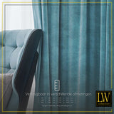 LW Collection Rideaux Turquoise velours ready-made 140X270CM