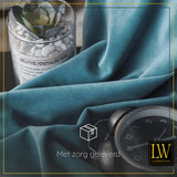 LW Collection Curtains Turquoise velvet ready-made 140X270CM