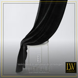 LW Collection Gordijnen Zwart Velvet Kant en klaar 175x140CM