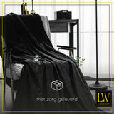 LW Collection Gordijnen Zwart Velvet Kant en klaar 240x140CM