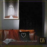 LW Collection Curtains Black Velvet Ready made 140x225cm