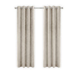 LW Collection Curtains Beige Velvet Ready made 140x240cm