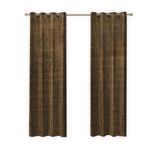 LW Collection Rideaux Marron Chenille Ready made 140x270cm