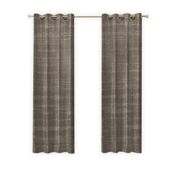 LW Collection Curtains Taupe Chenille Ready made 290x245cm