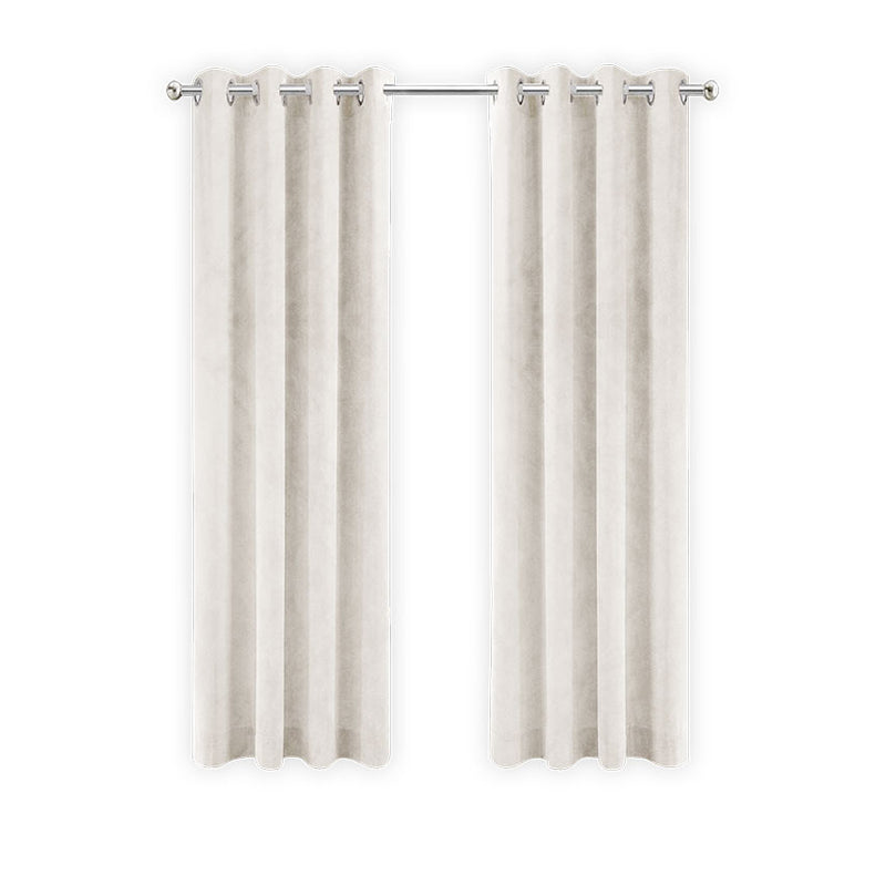 LW Collection Curtains off white Velvet Ready made 140x270cm