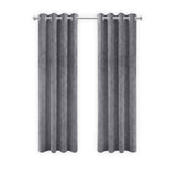 LW Collection Rideaux Velours Gris Ready made 140x175cm