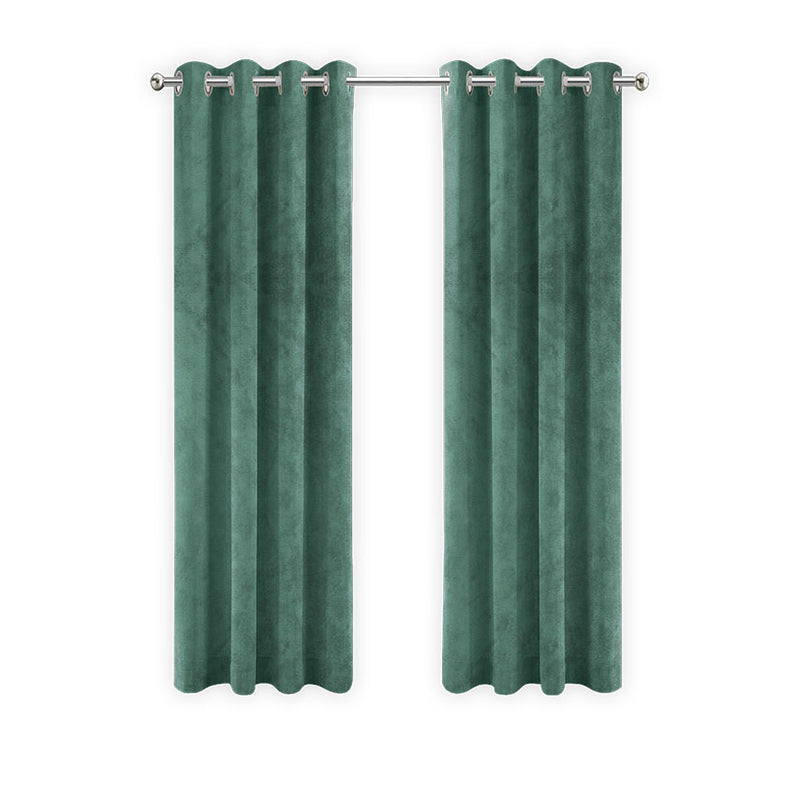 LW Collection Rideaux Velours Vert Ready made 140x240cm