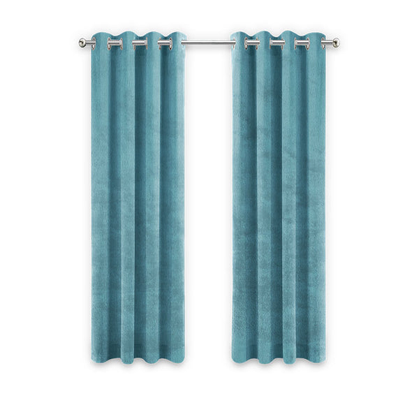 LW Collection Rideaux Turquoise Velours Ready made 290x245cm