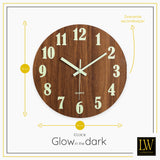 Wandklok glow in the dark 30cm