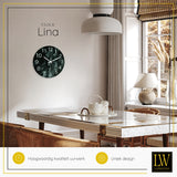 LW Collection Kitchen clock Lina black white marble 30cm - Wall clock silent movement