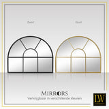 LW Collection Miroir mural doré semi-circulaire 81x66 cm métal