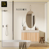 LW Collection Miroir mural doré rond ovale 45x96 cm métal