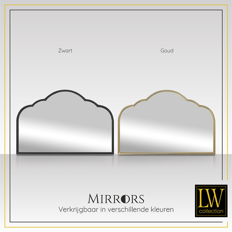 LW Collection Wall mirror gold semicircular 81x53 cm metal