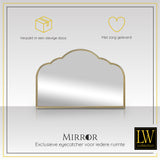 LW Collection Wall mirror gold semicircular 81x53 cm metal
