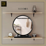 LW Collection Tafel spiegel zwart 30x32 cm metaal